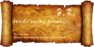 Horánszky Kozma névjegykártya